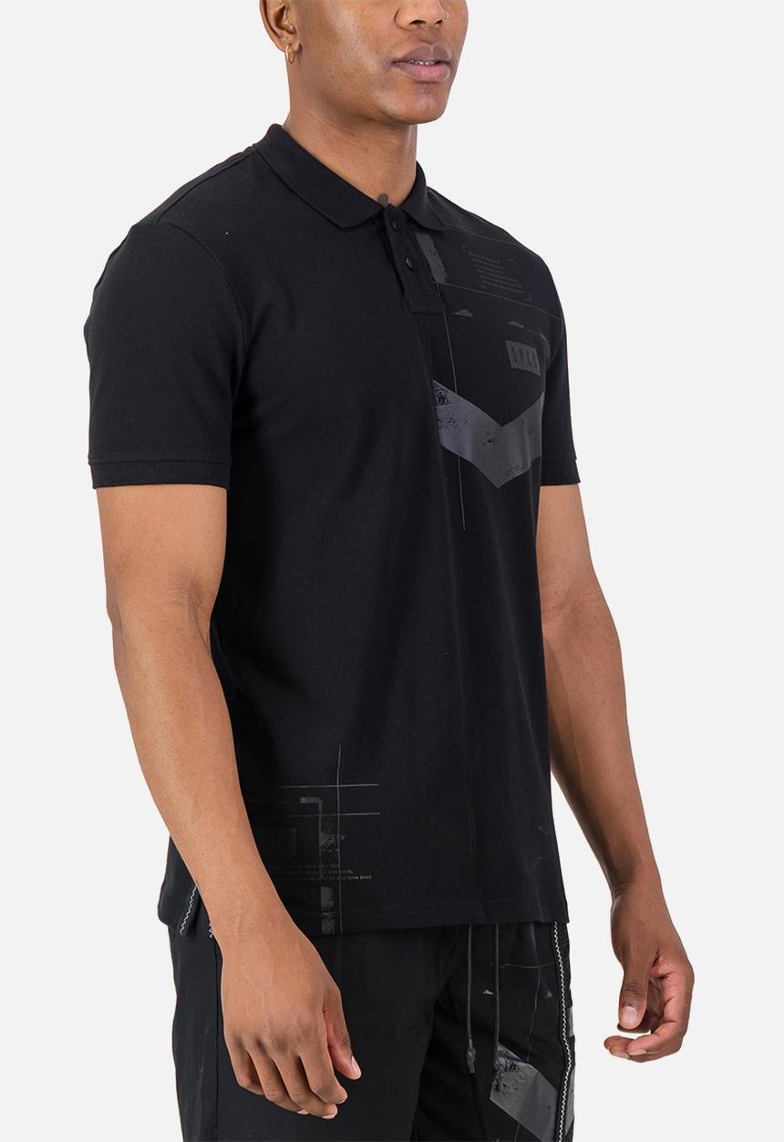 S.P.C.C - Orbit Golfer  - Black Regular Fit Fashion Polos Black