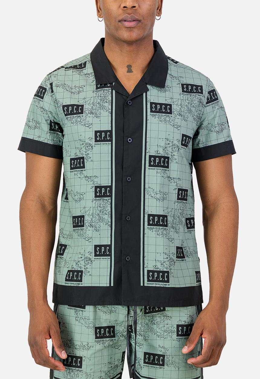 S.P.C.C - Benante Shirt  - Regular Fit Signature Short Sleeve Woven Shirt Malachite