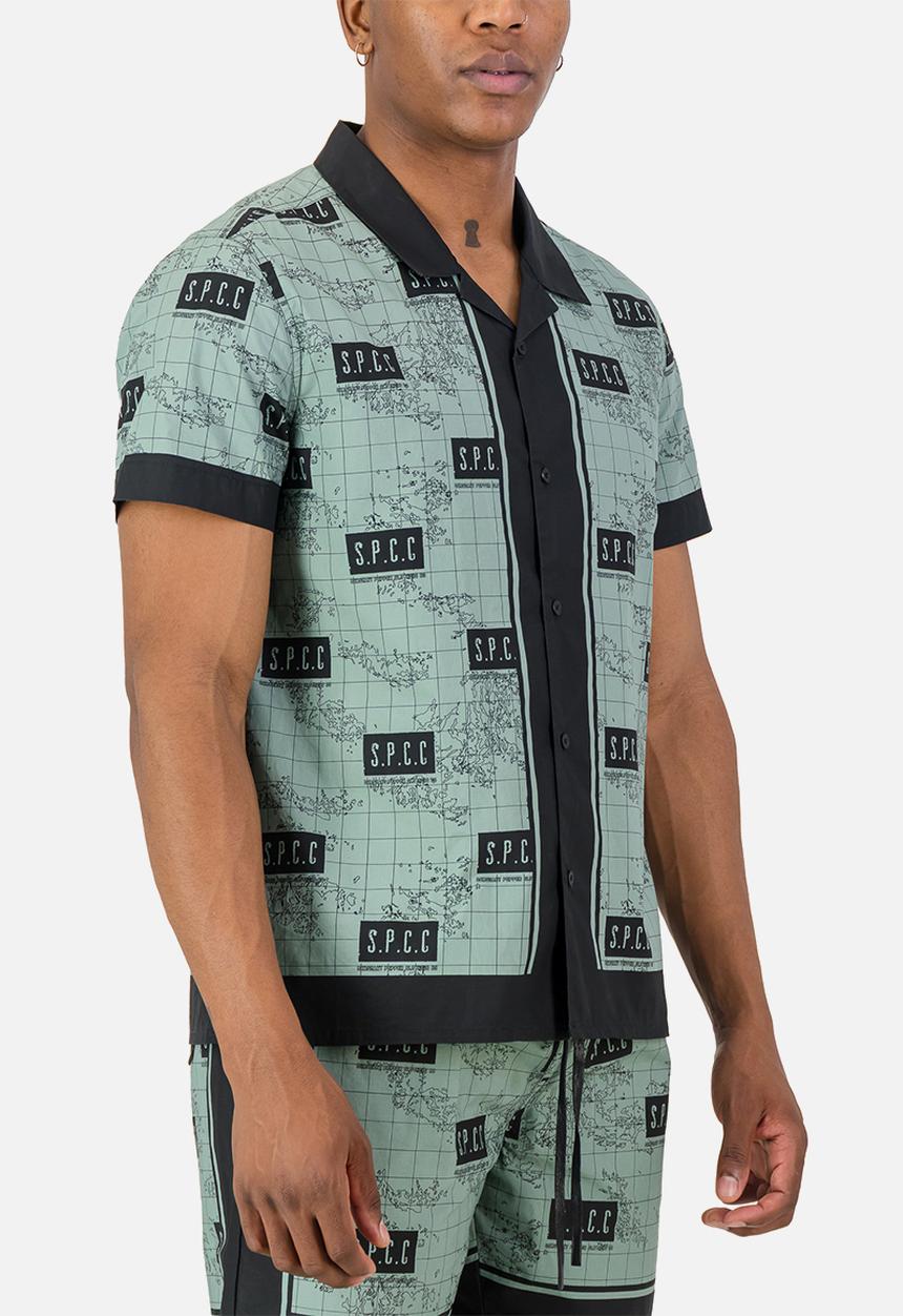S.P.C.C - Benante Shirt  - Regular Fit Signature Short Sleeve Woven Shirt Malachite