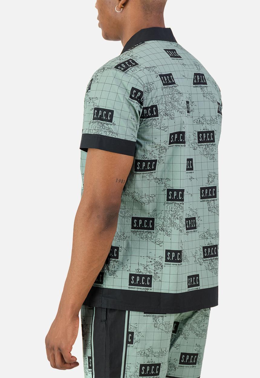 S.P.C.C - Benante Shirt  - Regular Fit Signature Short Sleeve Woven Shirt Malachite
