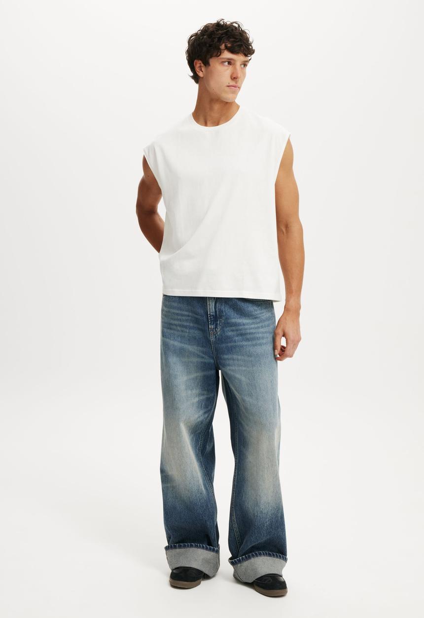 Cotton On - Cropped Fit Muscle - Vintage White