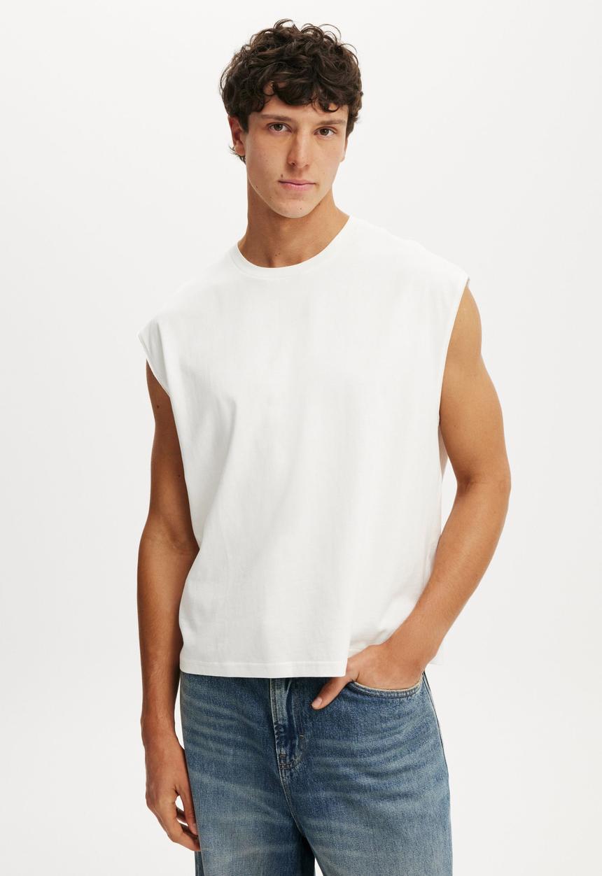 Cotton On - Cropped Fit Muscle - Vintage White