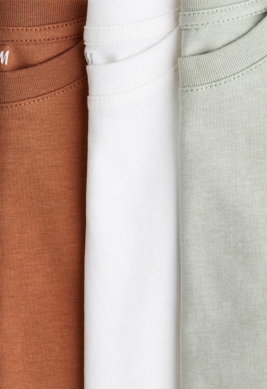 H&M - 3-Pack T-shirts - light green/rust red