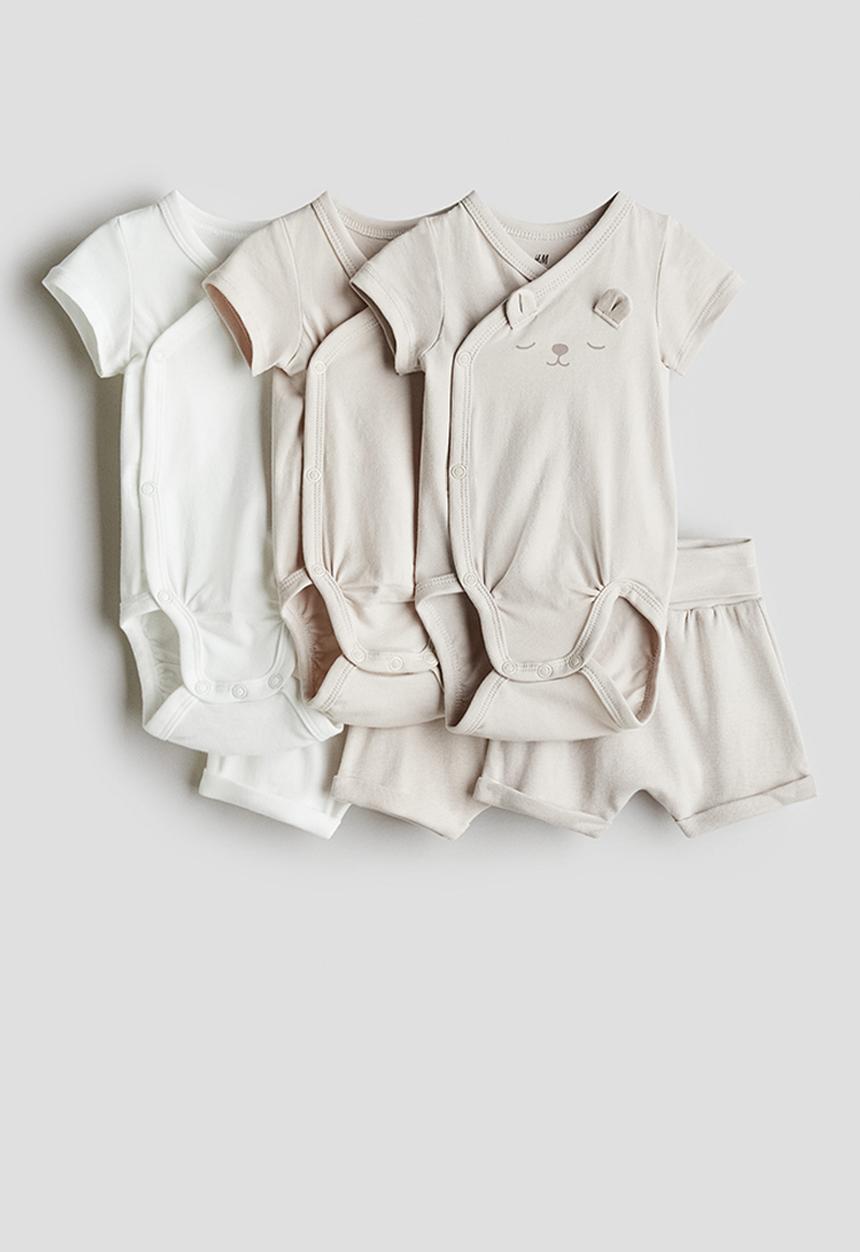 H&M - 6-Piece jersey set - beige/bear