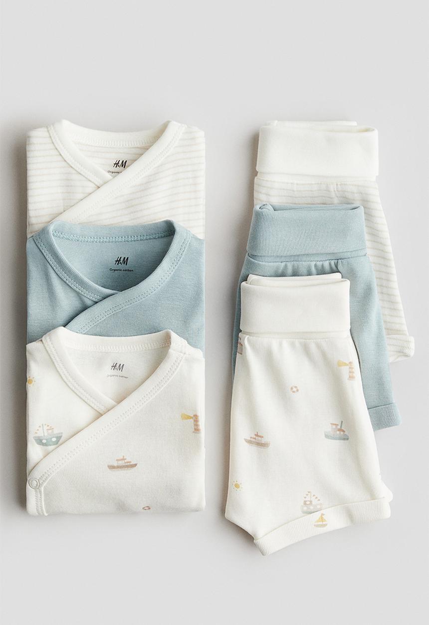 H&M - 6-Piece jersey set - turquoise/boats