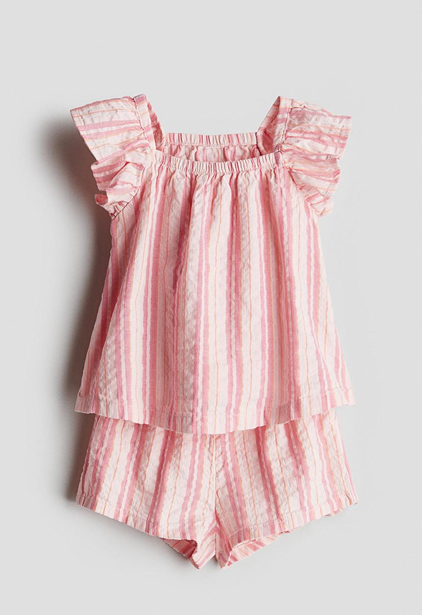 H&M - 2-Piece set - white/pink striped
