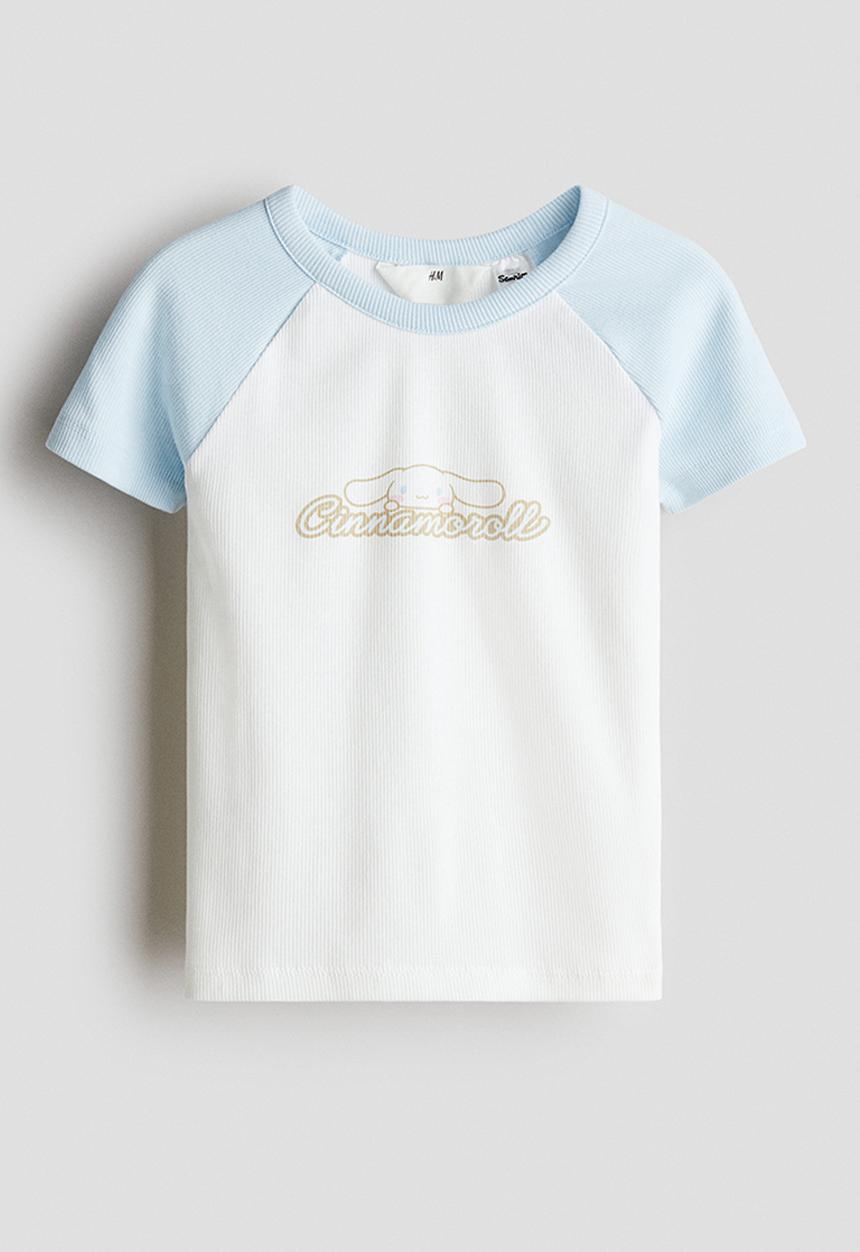H&M - Printed jersey top -  white/cinnamoroll 