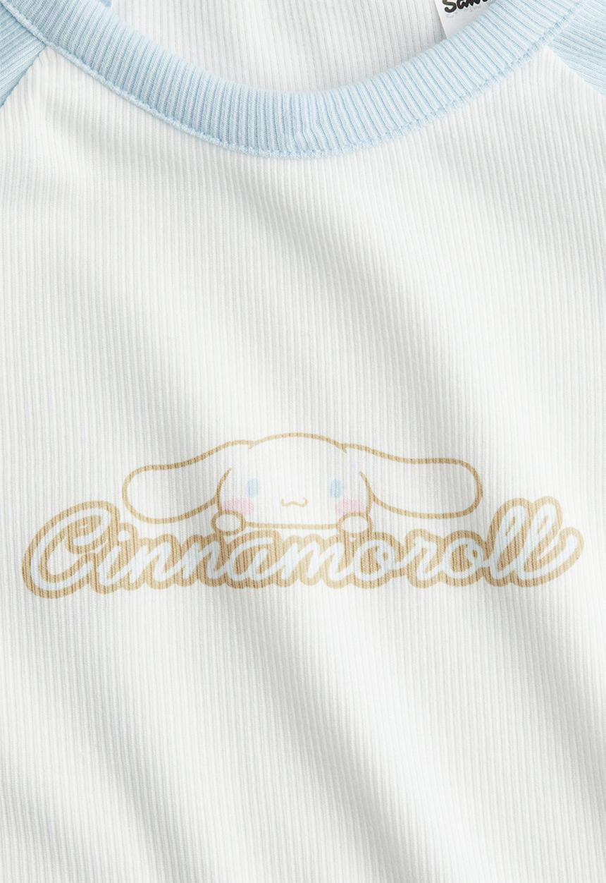 H&M - Printed jersey top -  white/cinnamoroll 