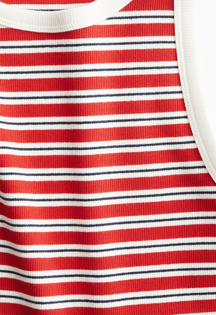 H&M - Cropped vest top - white & red striped