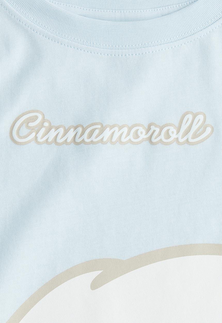 H&M - Printed cotton T-shirt -  light blue/cinnamoroll