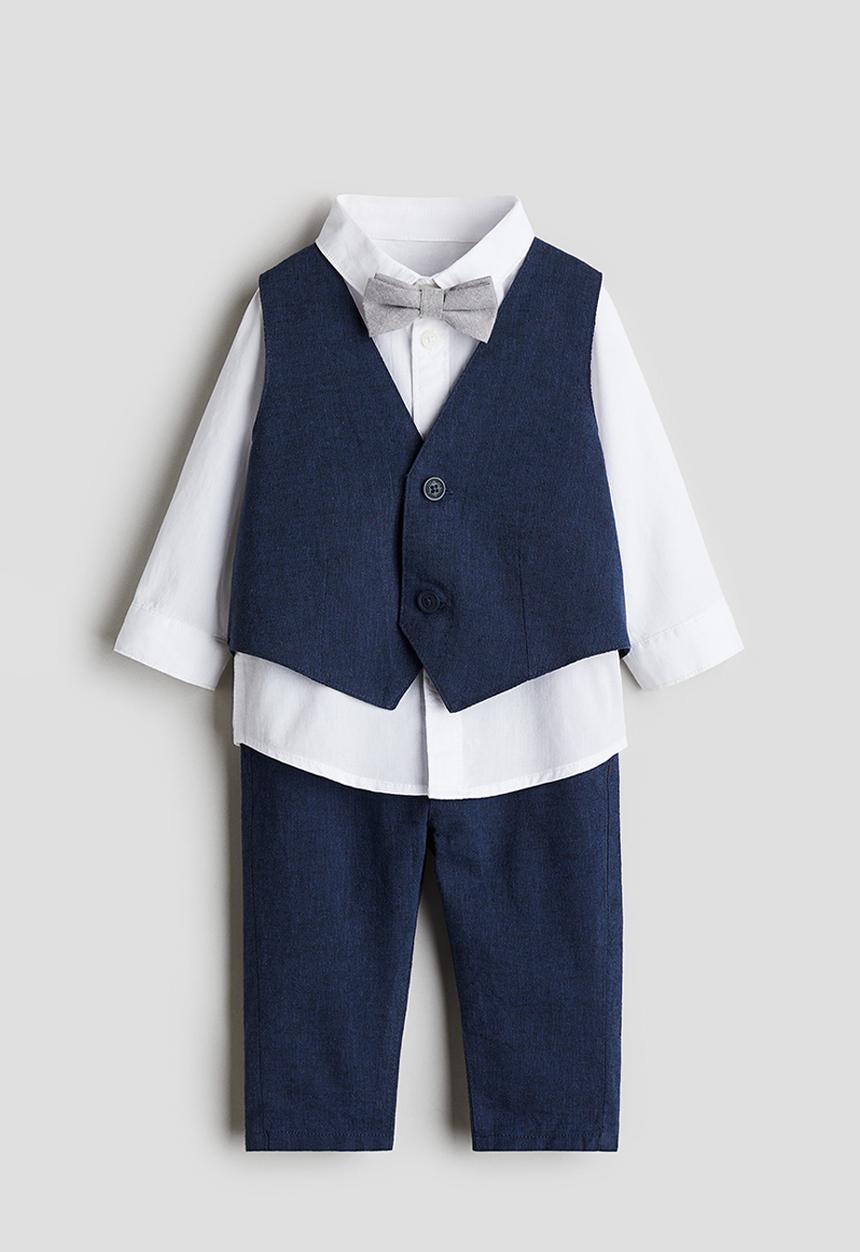H&M - 4-Piece dressy set - navy blue/white