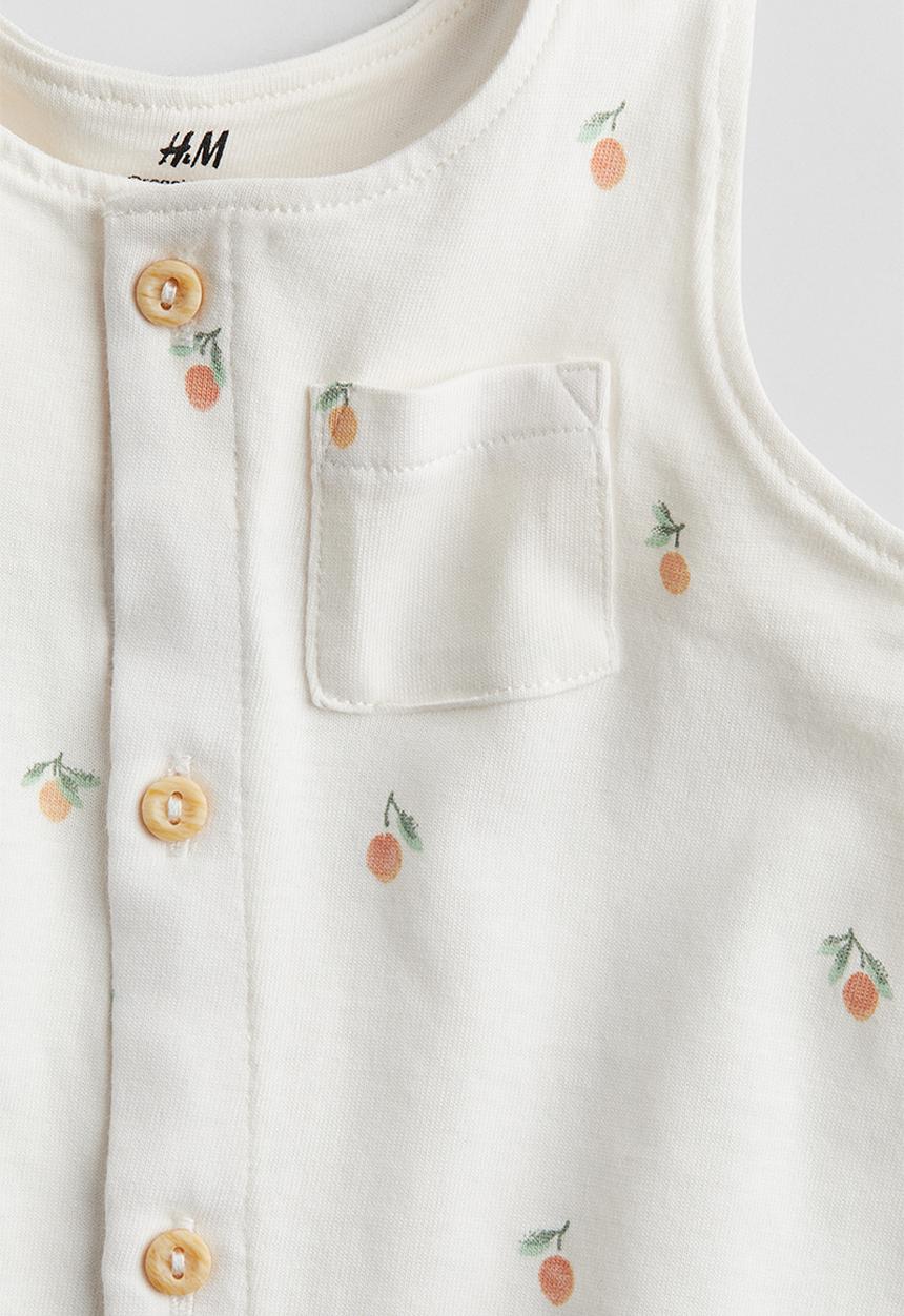 H&M - Patterned romper suit - white/mangos