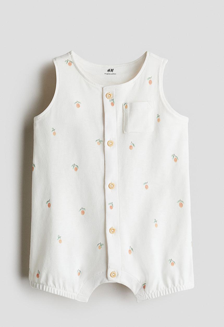 H&M - Patterned romper suit - white/mangos