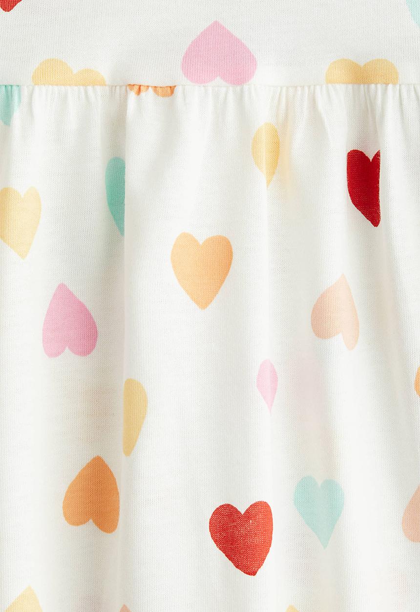 H&M - Patterned cotton dress - white/hearts