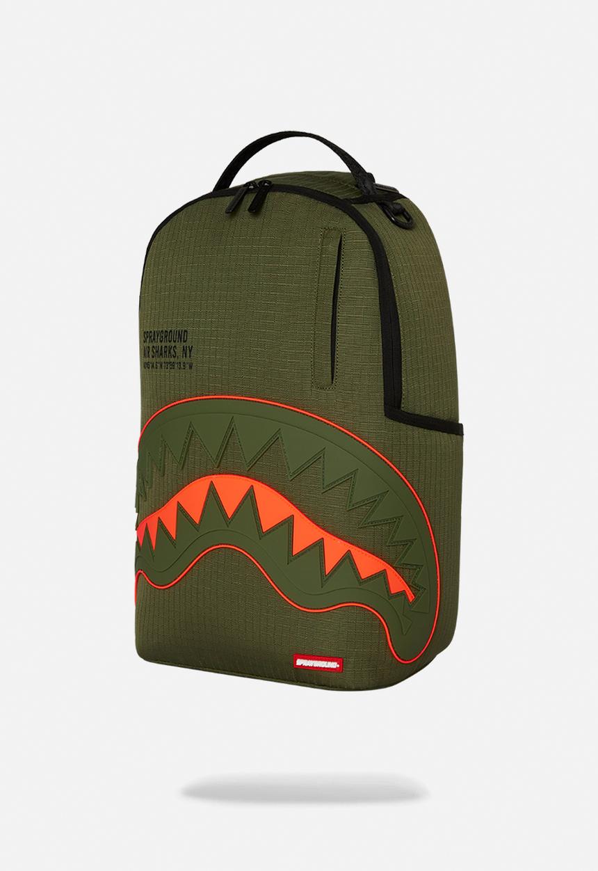 Sprayground - Nylon shark central army dlx-ripstop backpack - green