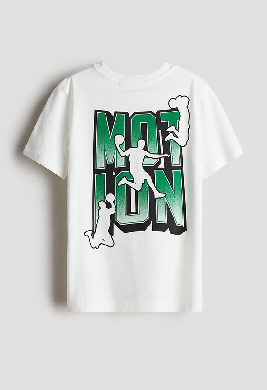 H&M - Printed T-shirt - white make the moment