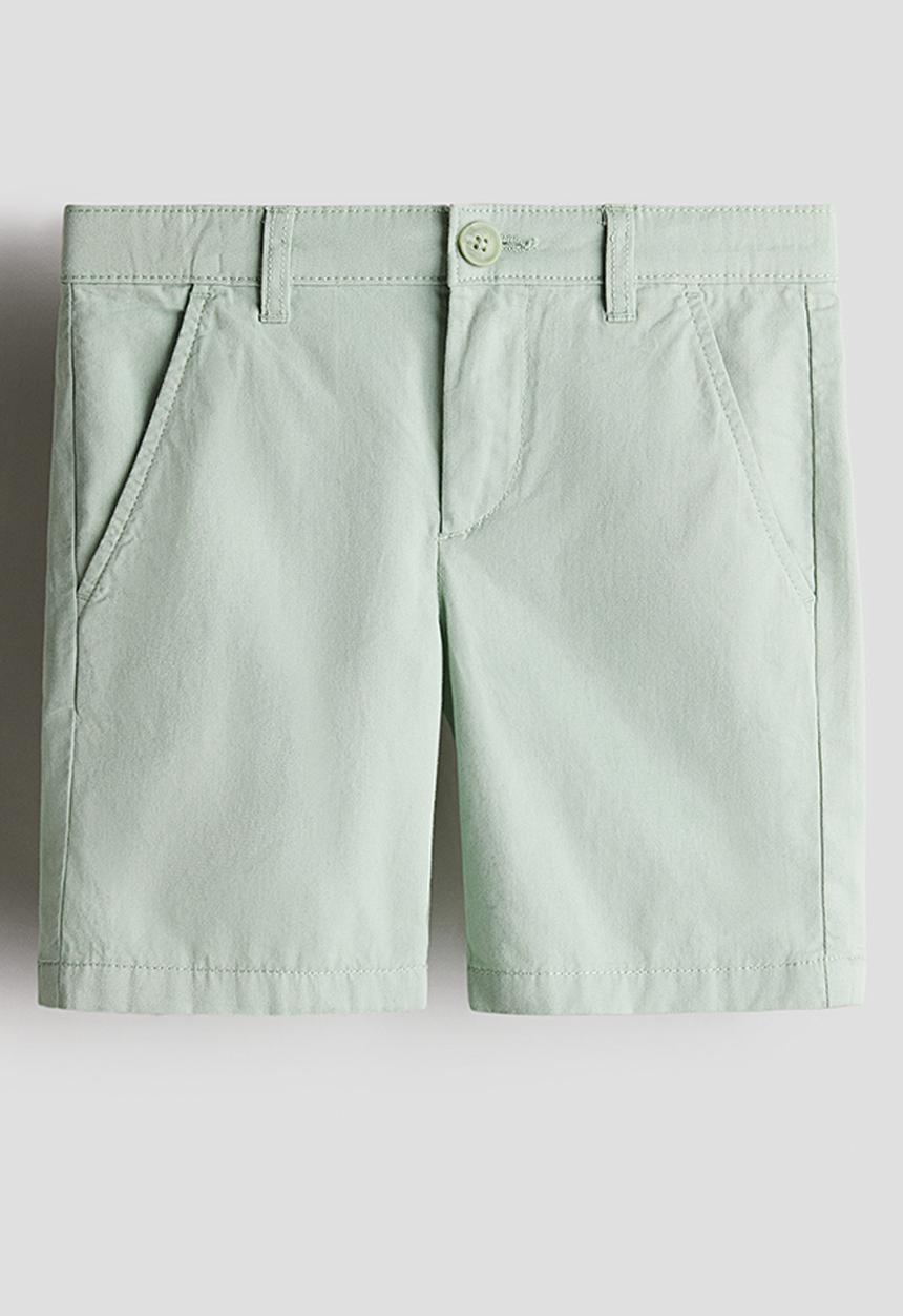 H&M - Cotton chino shorts - sage green