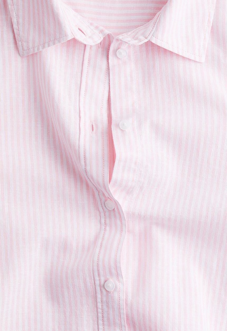 H&M - Linen-blend shirt - light pink striped