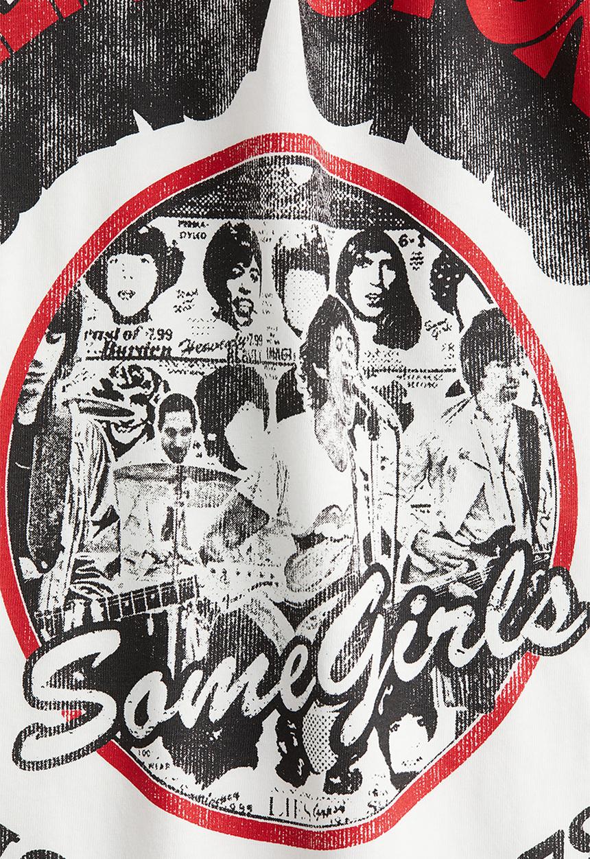H&M - Oversized printed t-shirt - cream the rolling stones