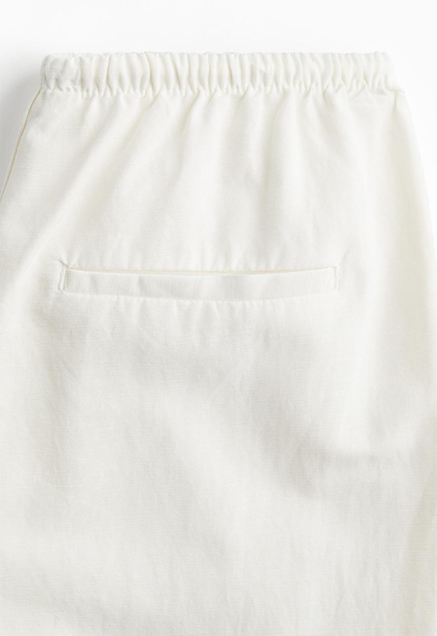 H&M - Straight linen-blend trousers - white