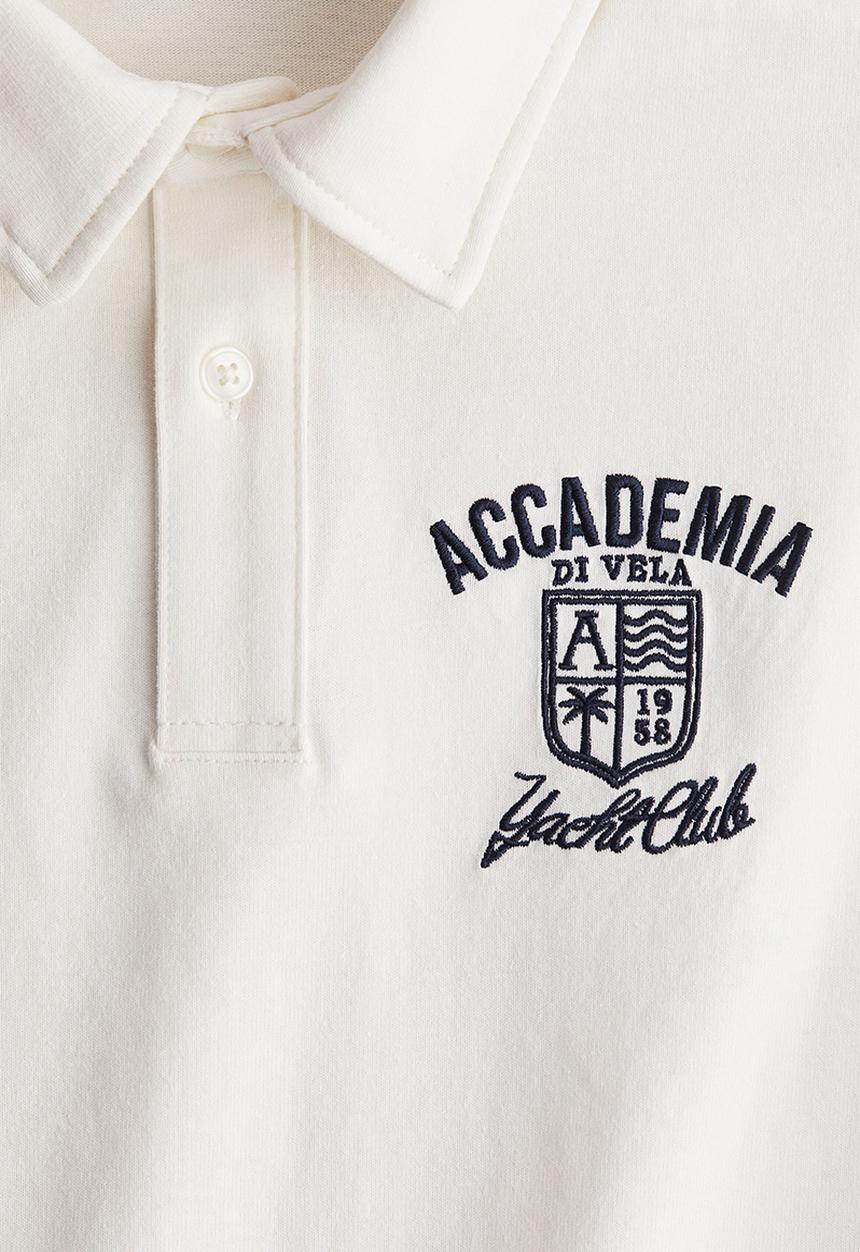 H&M - Text-motif polo shirt - cream accademia di vela