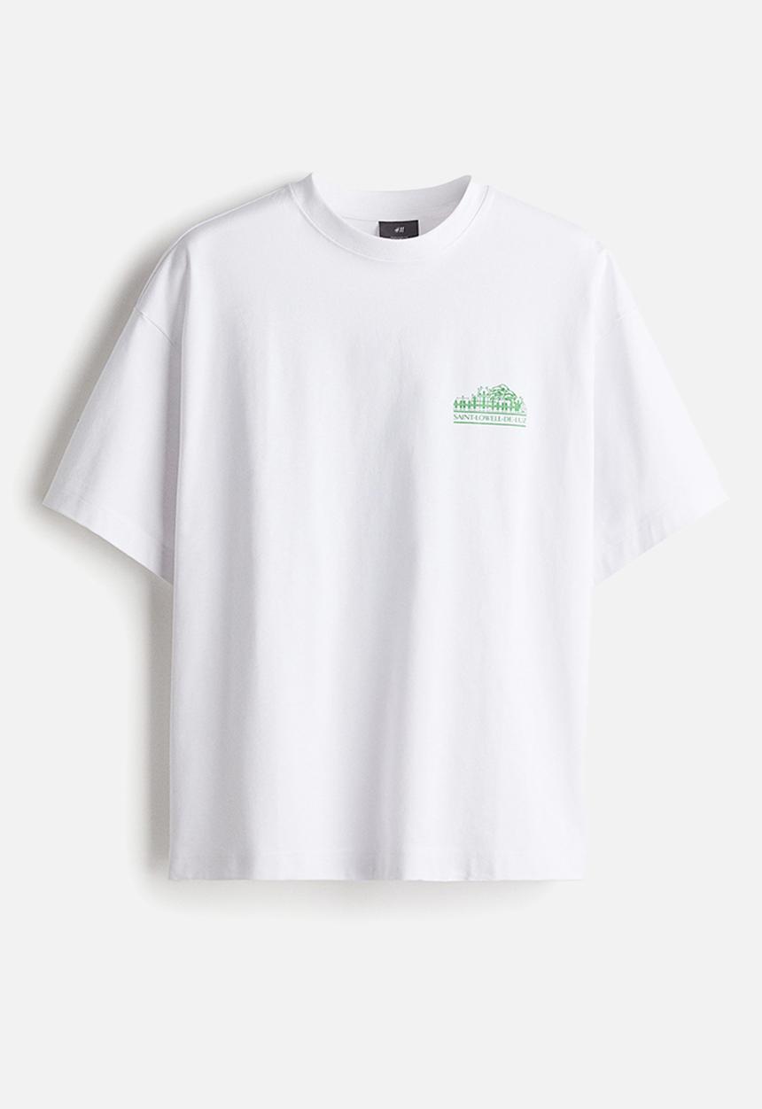 Oversized fit printed t-shirt - white/saint-lowell-de-luz - 1269057003