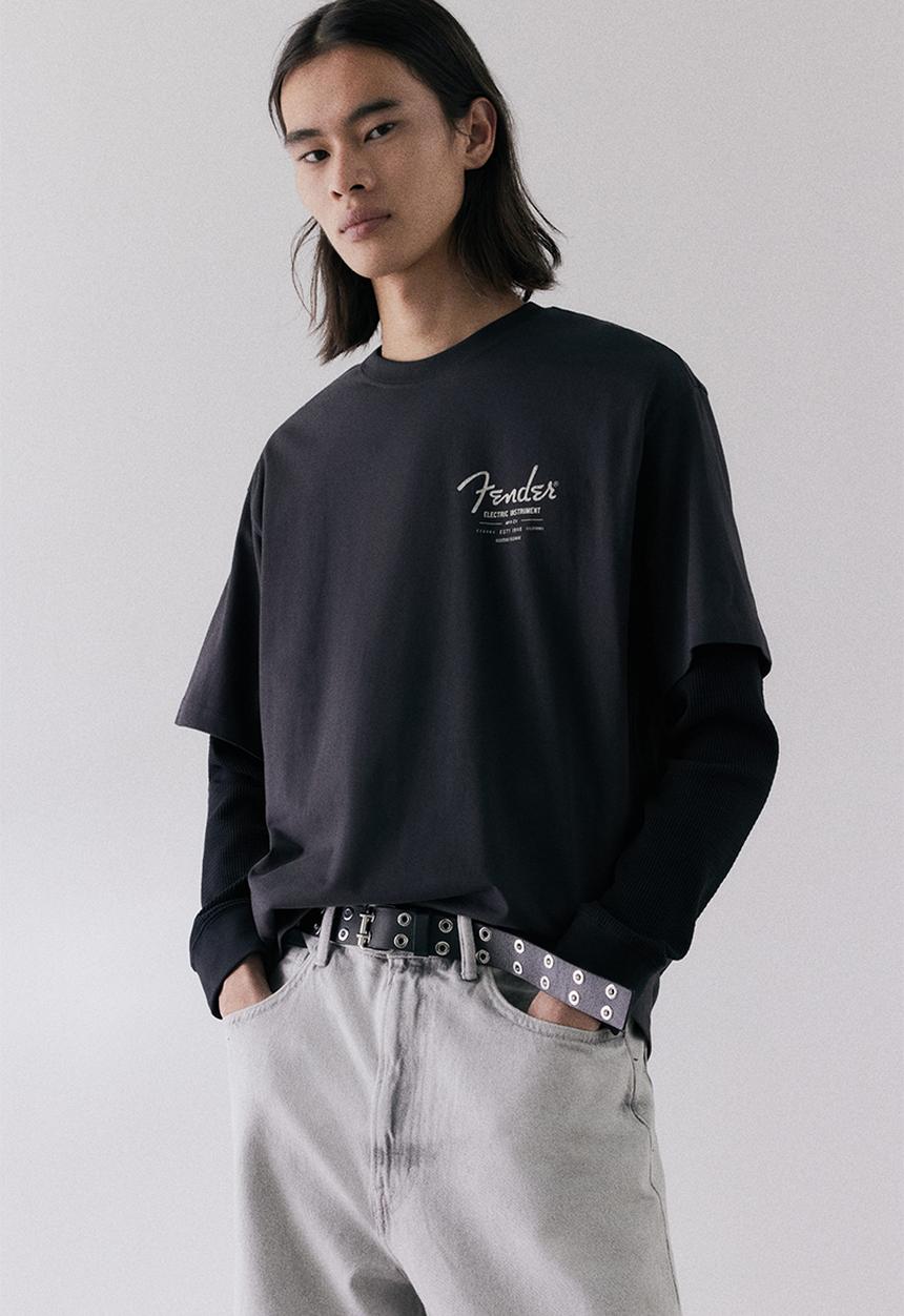 H&M - Loose fit T-shirt - black/fender