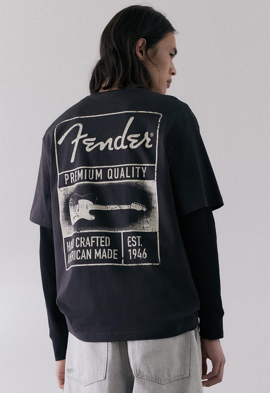 H&M - Loose fit T-shirt - black/fender