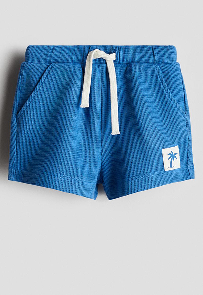 H&M - Waffled cotton shorts - bright blue