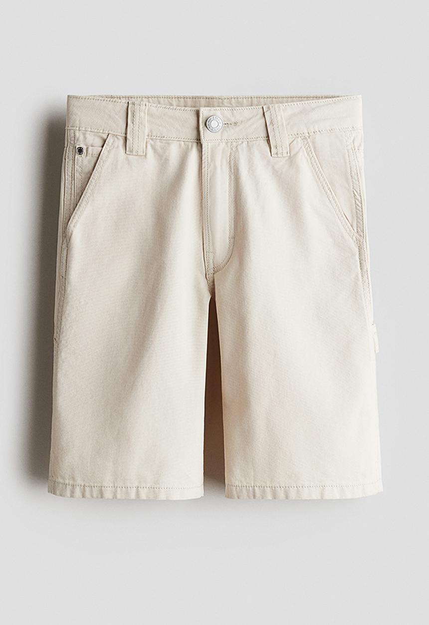 H&M - Loose-fit carpenter shorts -  light beige 