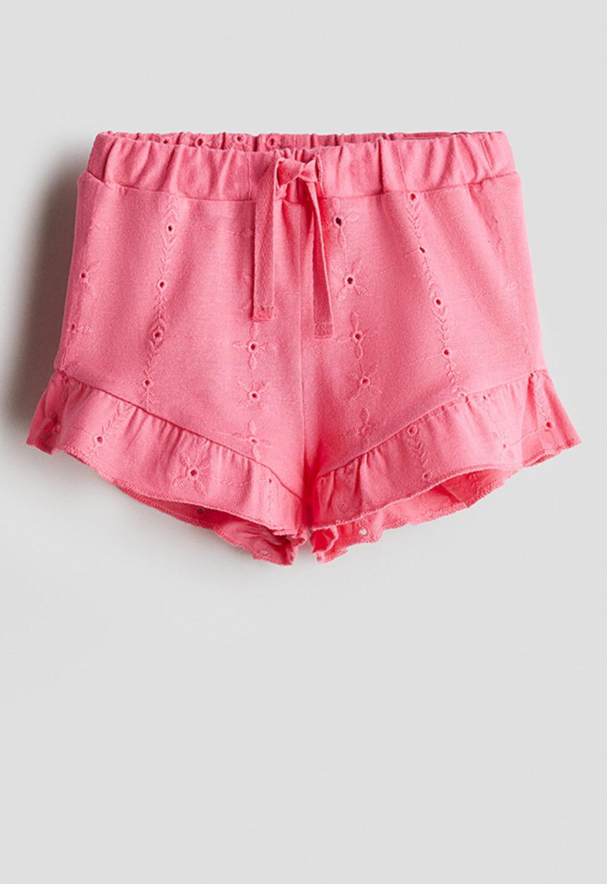 H&M - Broderie anglaise jersey shorts - pink