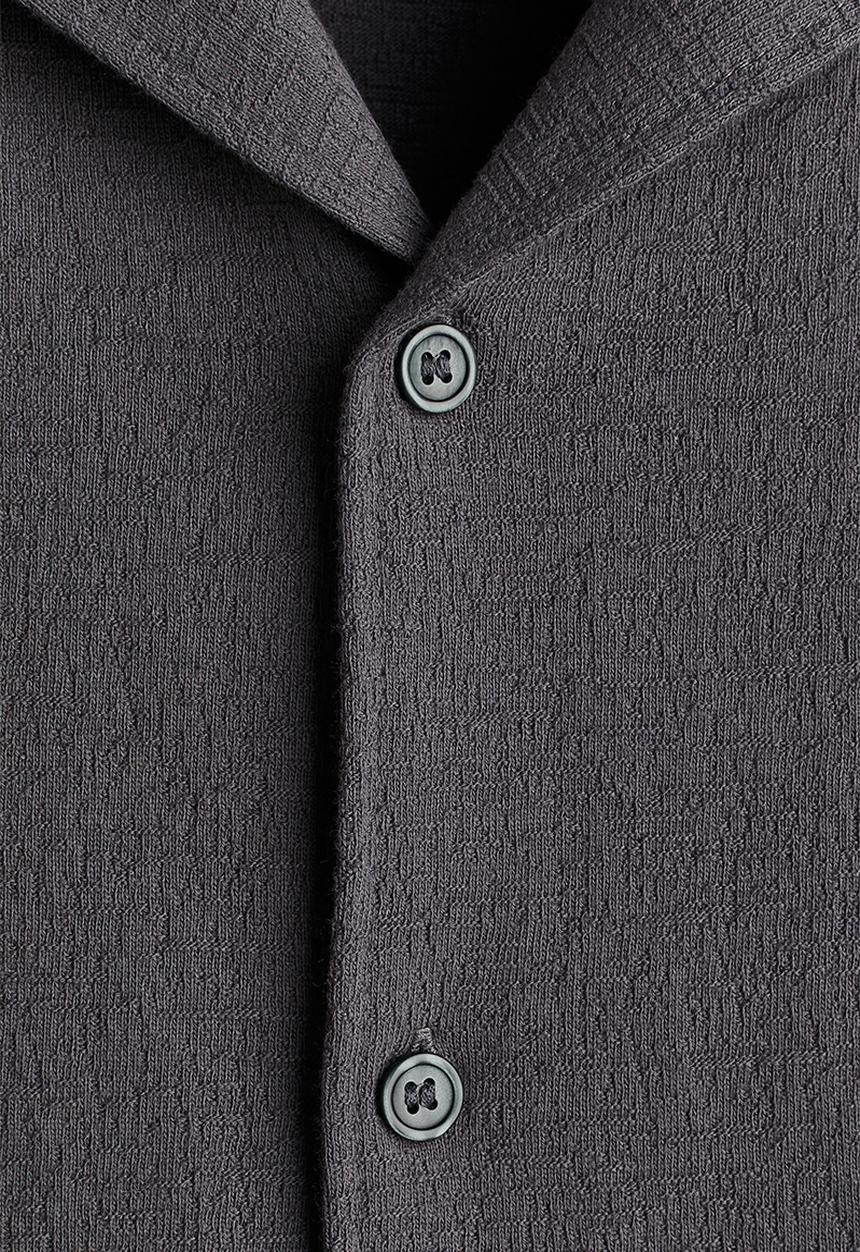 H&M - Regular fit jersey resort shirt - dark grey