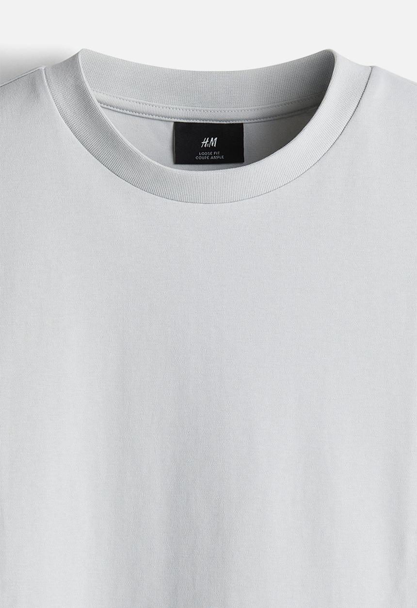 H&M - Loose fit T-shirt - light grey