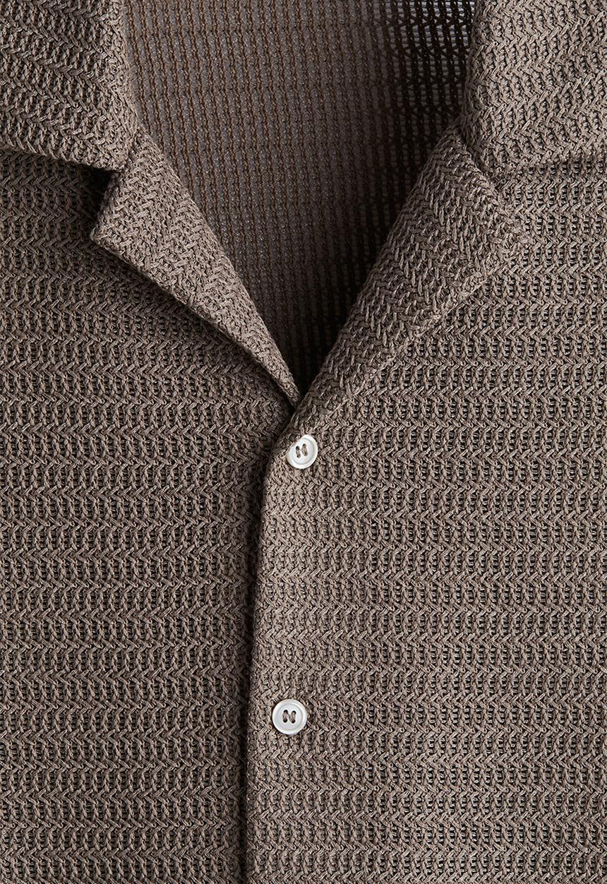 H&M - Regular fit resort shirt - dark beige