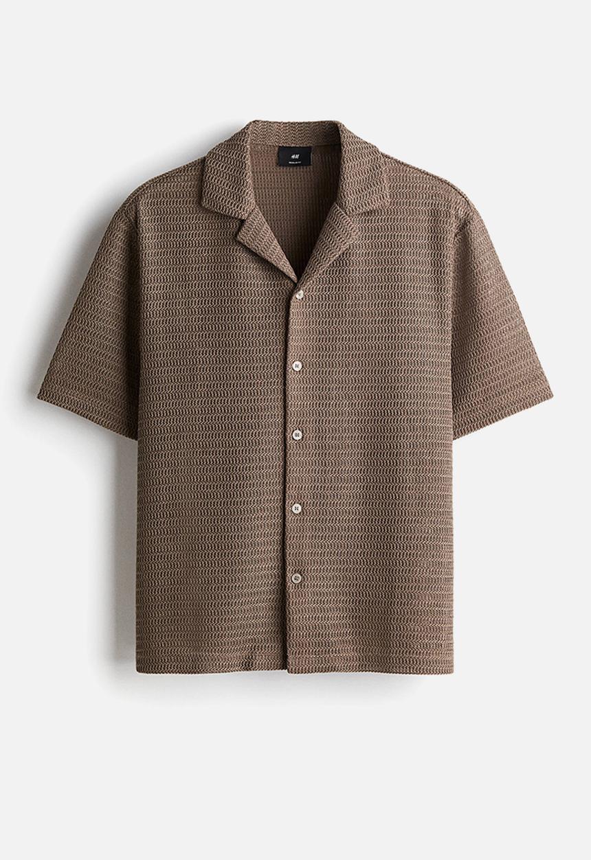 H&M - Regular fit resort shirt - dark beige