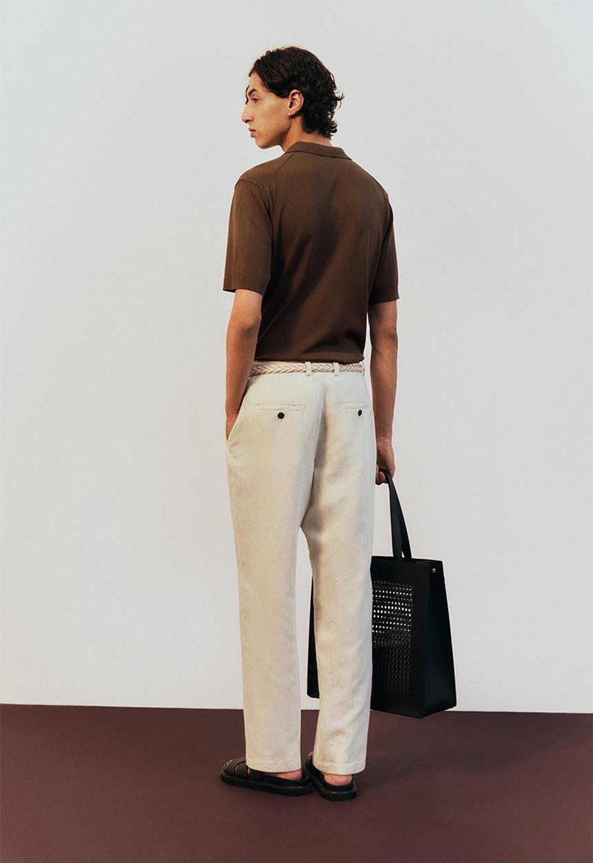 H&M - Relaxed fit linen-blend trousers - cream