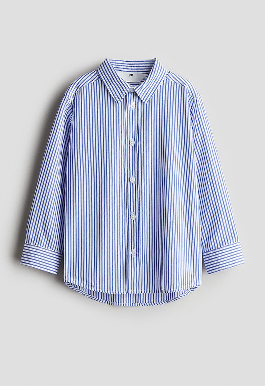 H&M - Cotton shirt - blue & white striped