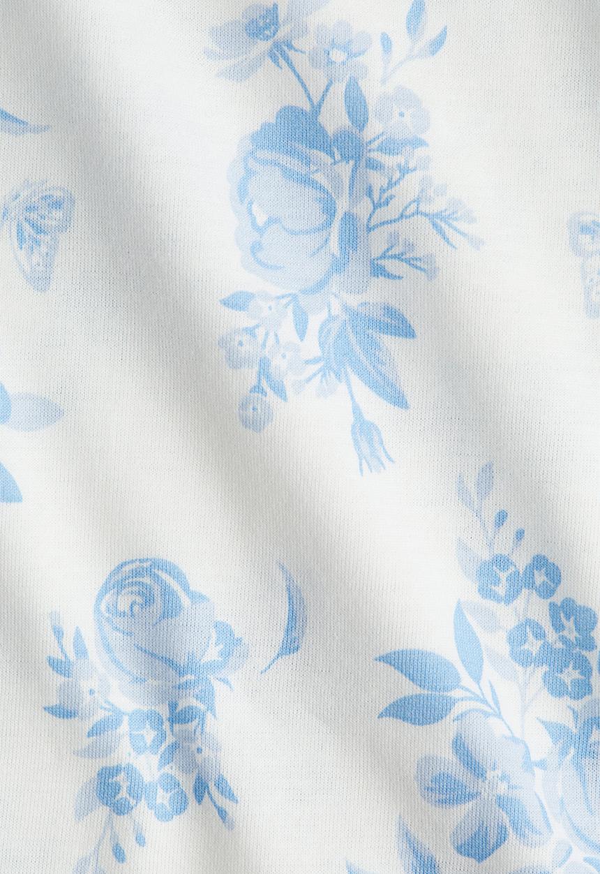 H&M - Flutter-sleeved cotton top - white floral