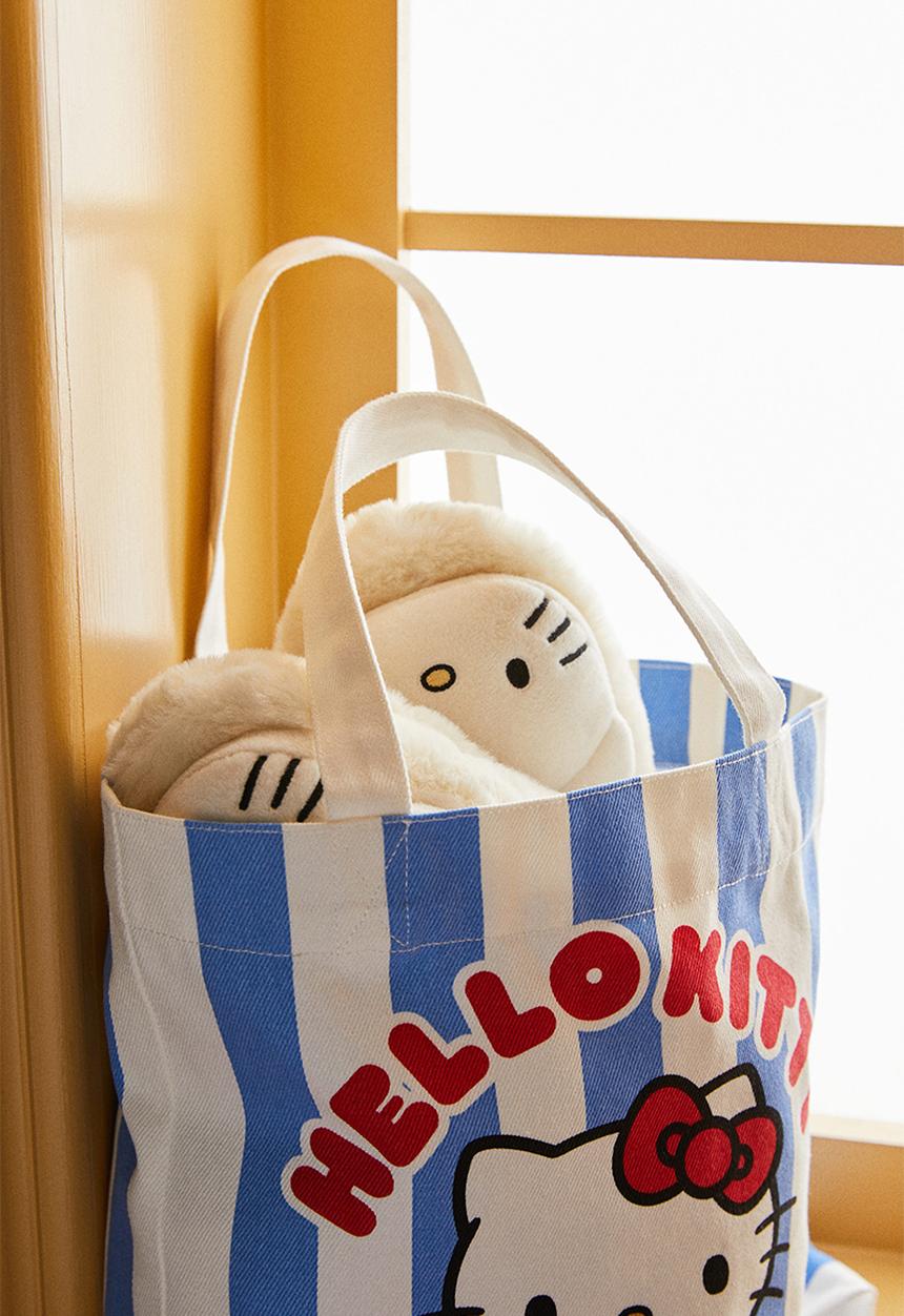 H&M - Print-motif tote bag - blue hello kitty