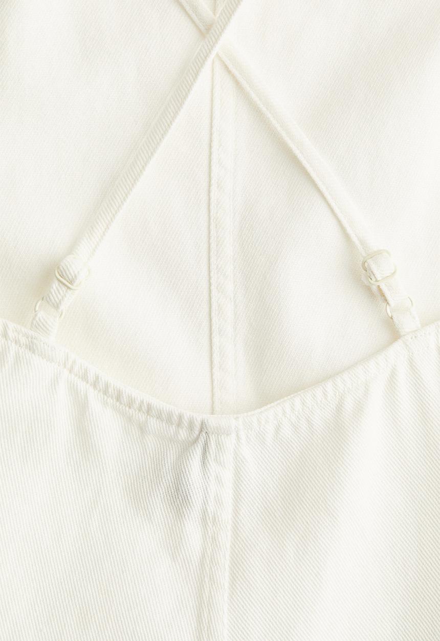 H&M - Square-neck playsuit - white