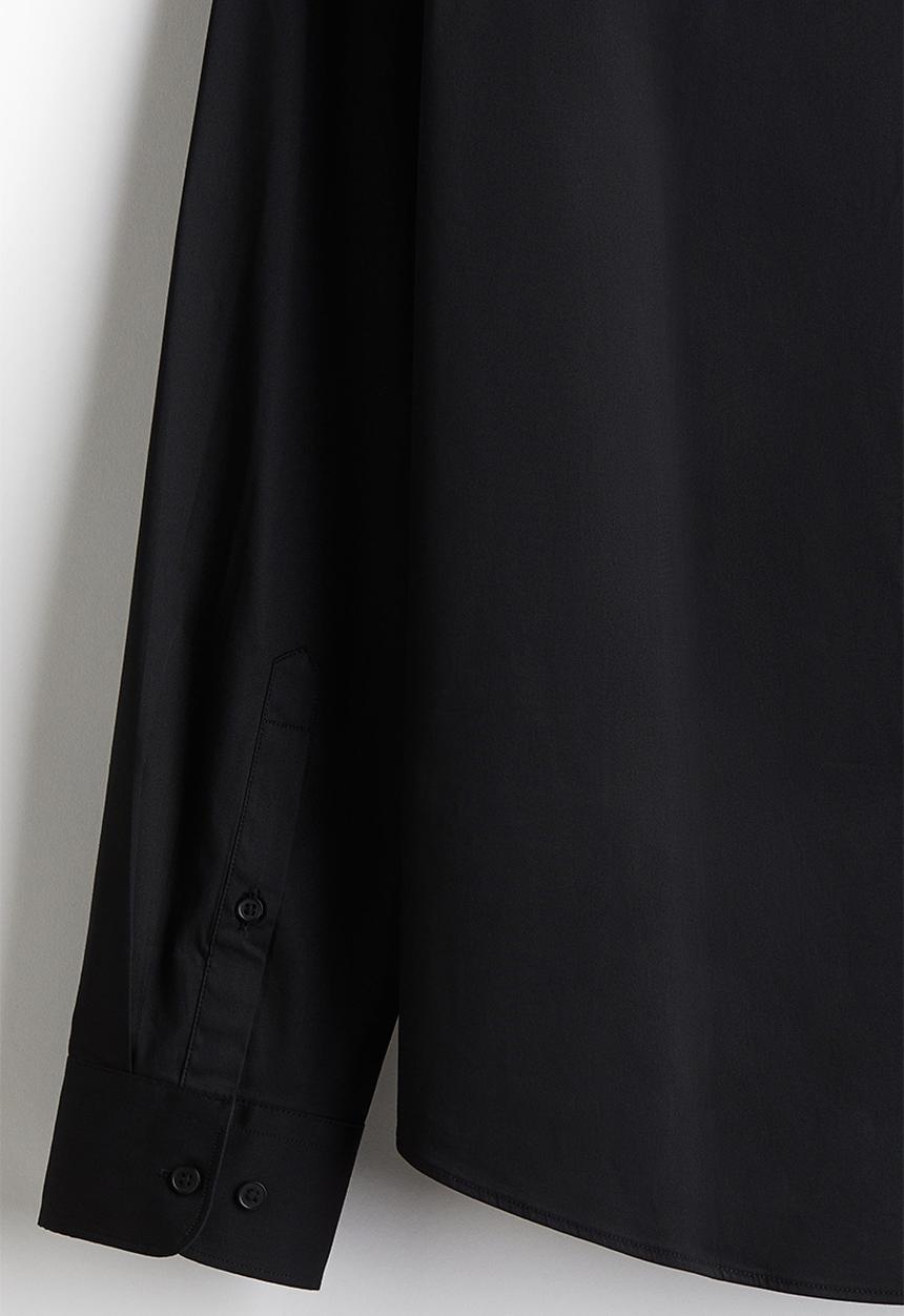 H&M - Slim fit stretch shirt - black