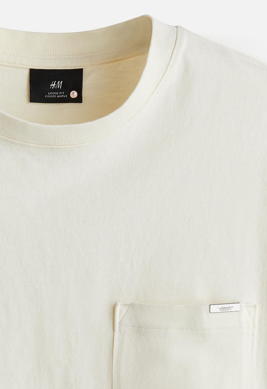 H&M - Loose fit washed t-shirt - white
