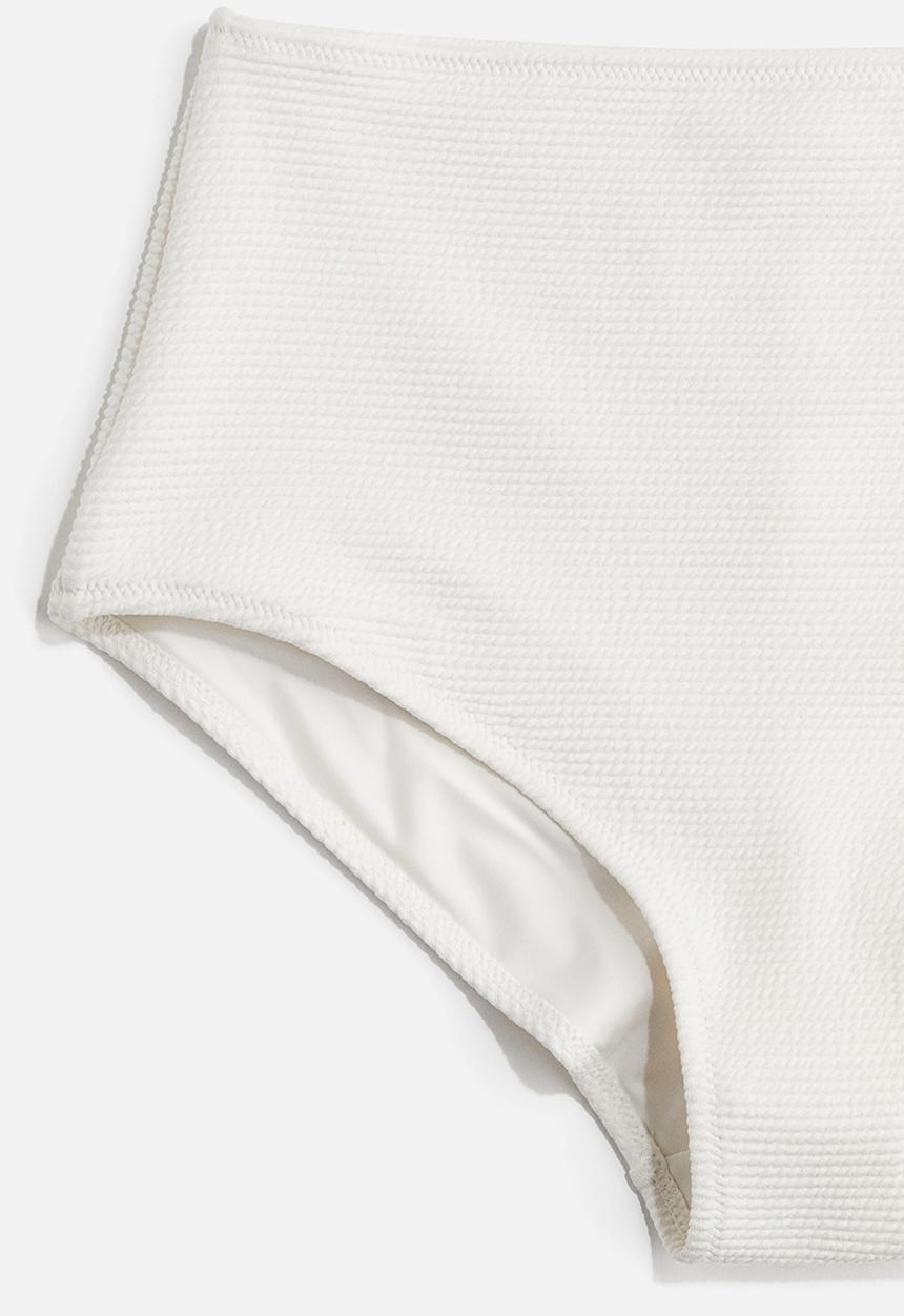 H&M - High waist bikini bottoms - white