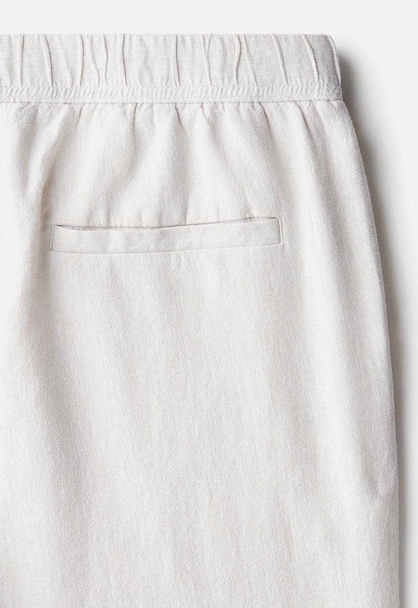 H&M - Relaxed fit linen-blend trousers - white