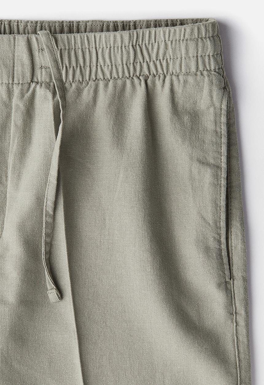 H&M - Regular fit linen-blend shorts - dusty green