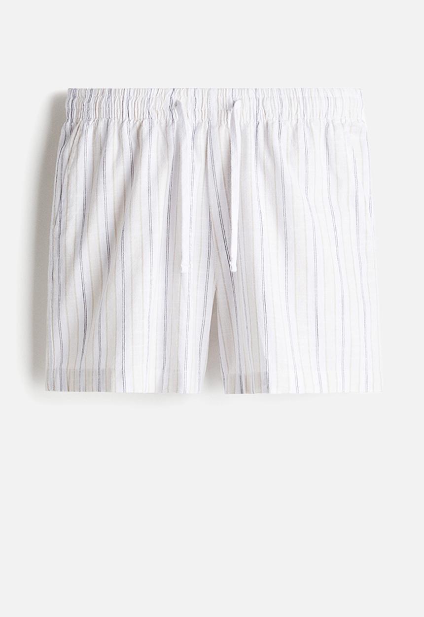 H&M - Cotton pyjama shirt and shorts - white