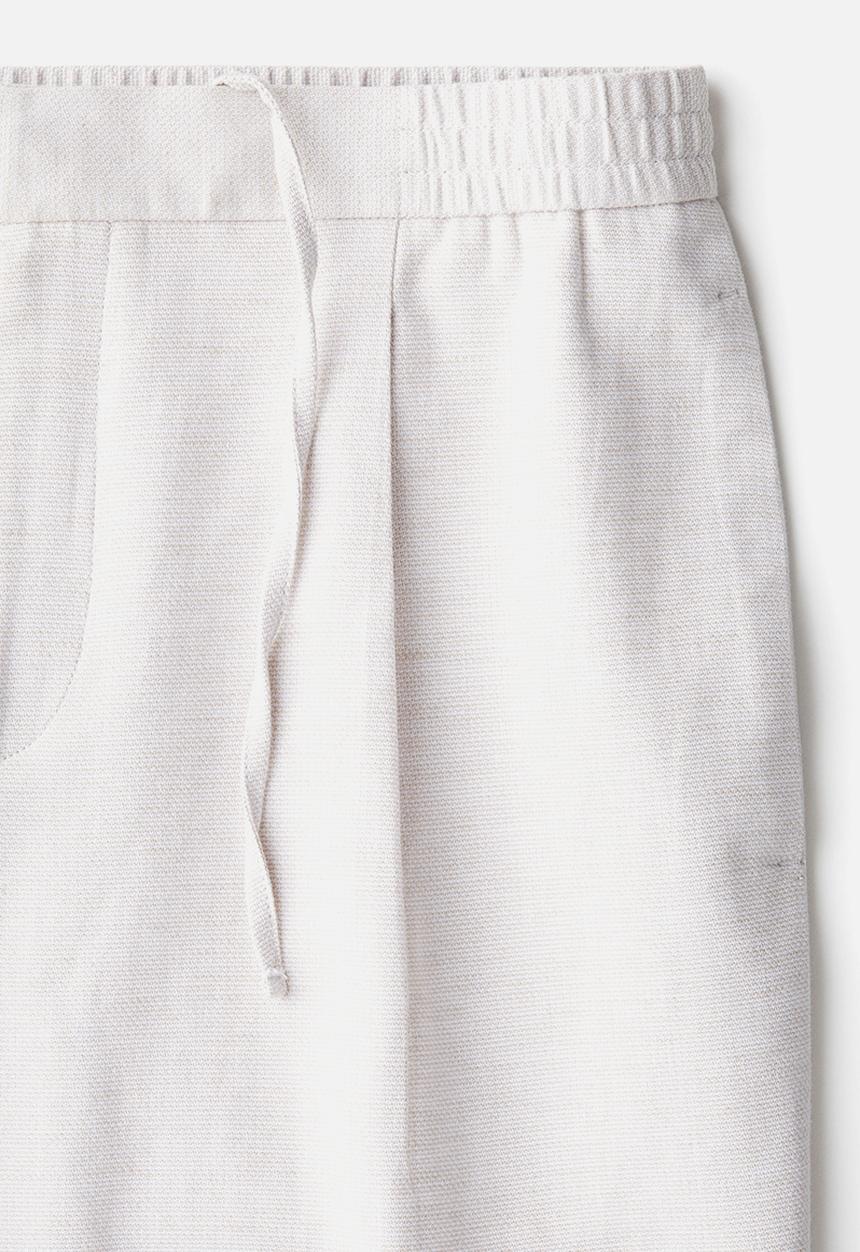 H&M - Relaxed fit linen-blend trousers - white