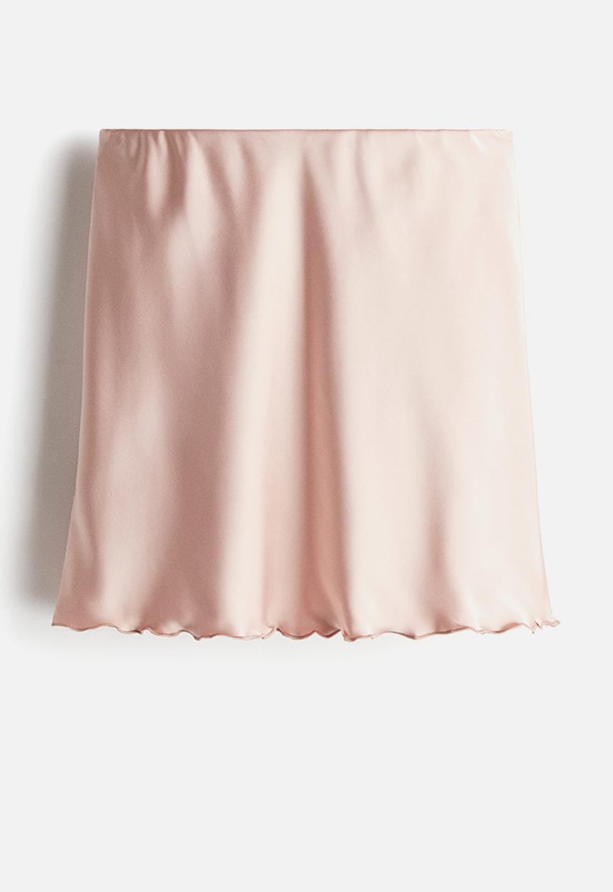 H&M - Satin slip skirt - powder pink 