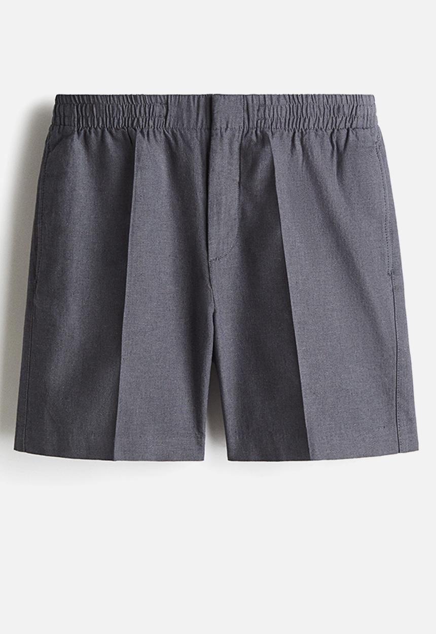 H&M - Regular fit linen-blend shorts - dark grey