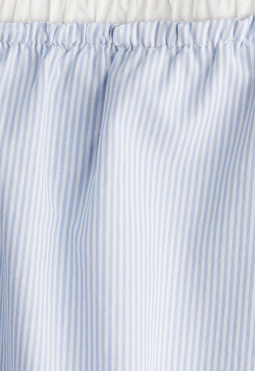 H&M - Cotton poplin shorts - light blue striped